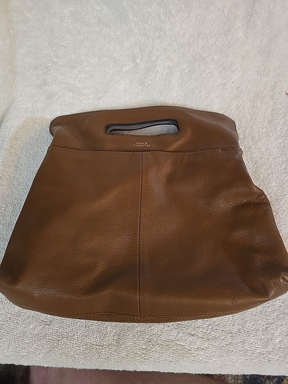 Vince Camuto Yara Leather Clutch Bag, No Shoulder Strap 12x2.5x11"